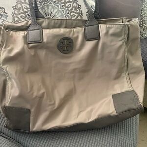 Tory Burch Taupe and Gray Tote